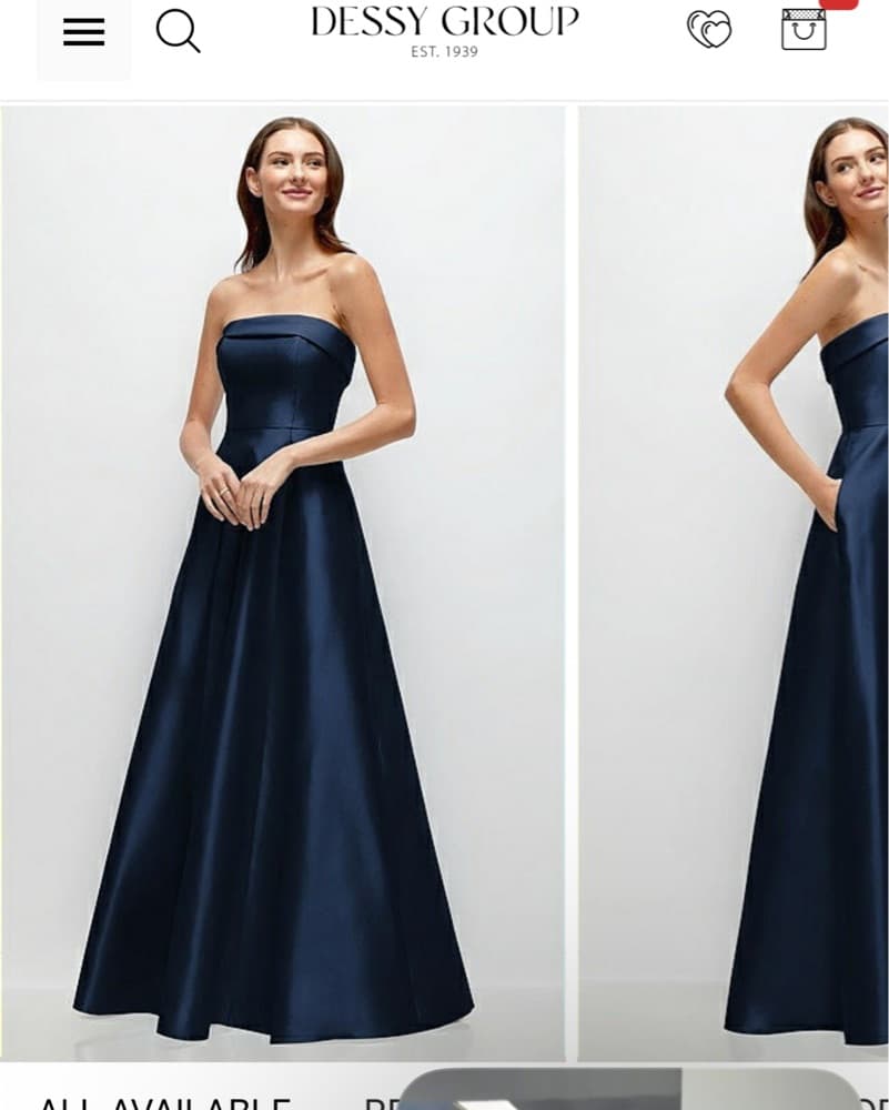 STRAPLESS BIAS CUFF BODICE SATIN GOWN WI - Image 1