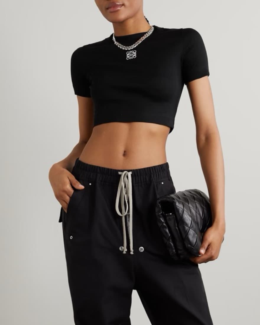 Loewe Black Ribbed Crop Top  - Image 1