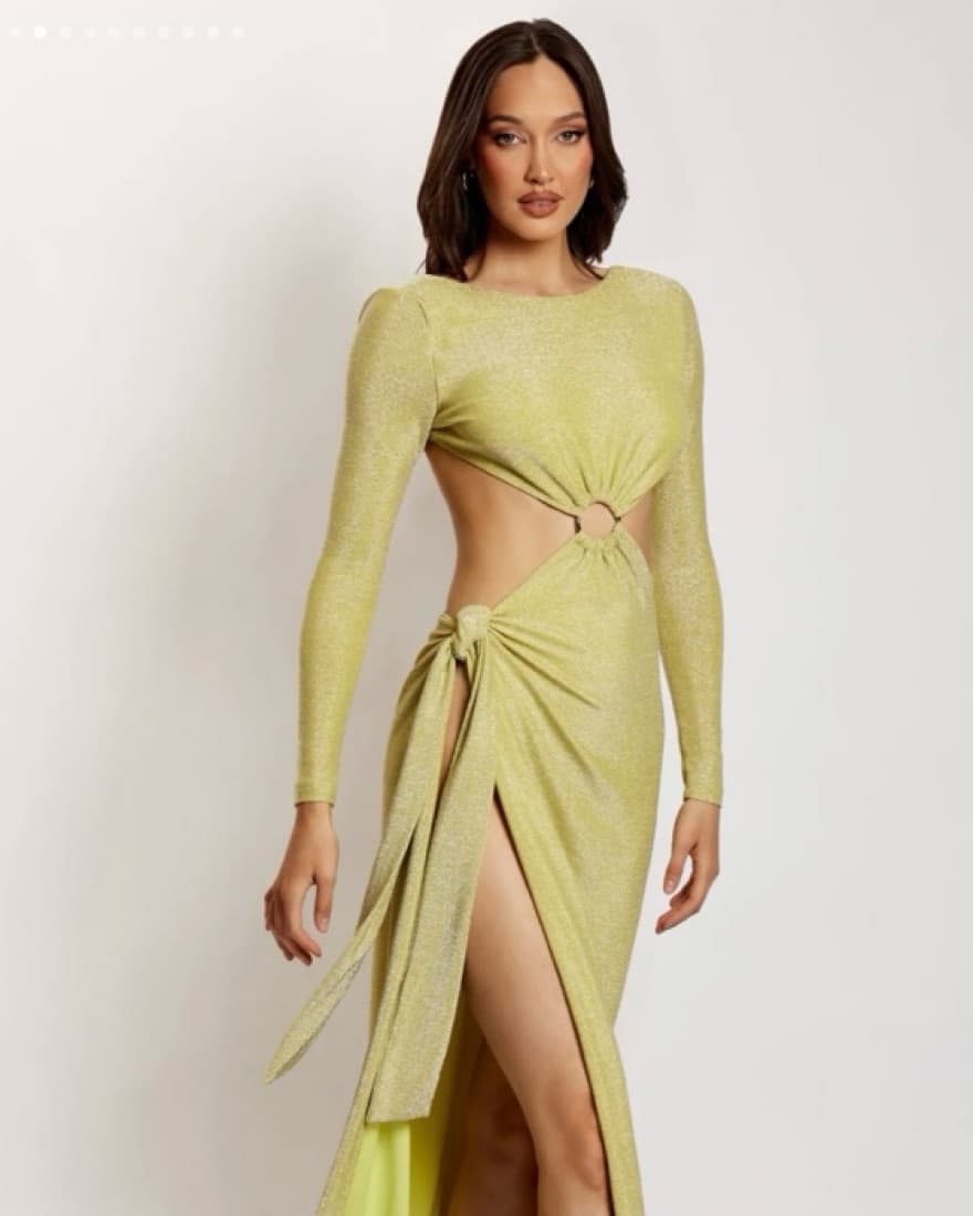 Meshki Lime Green Wrap Dress  - Image 1