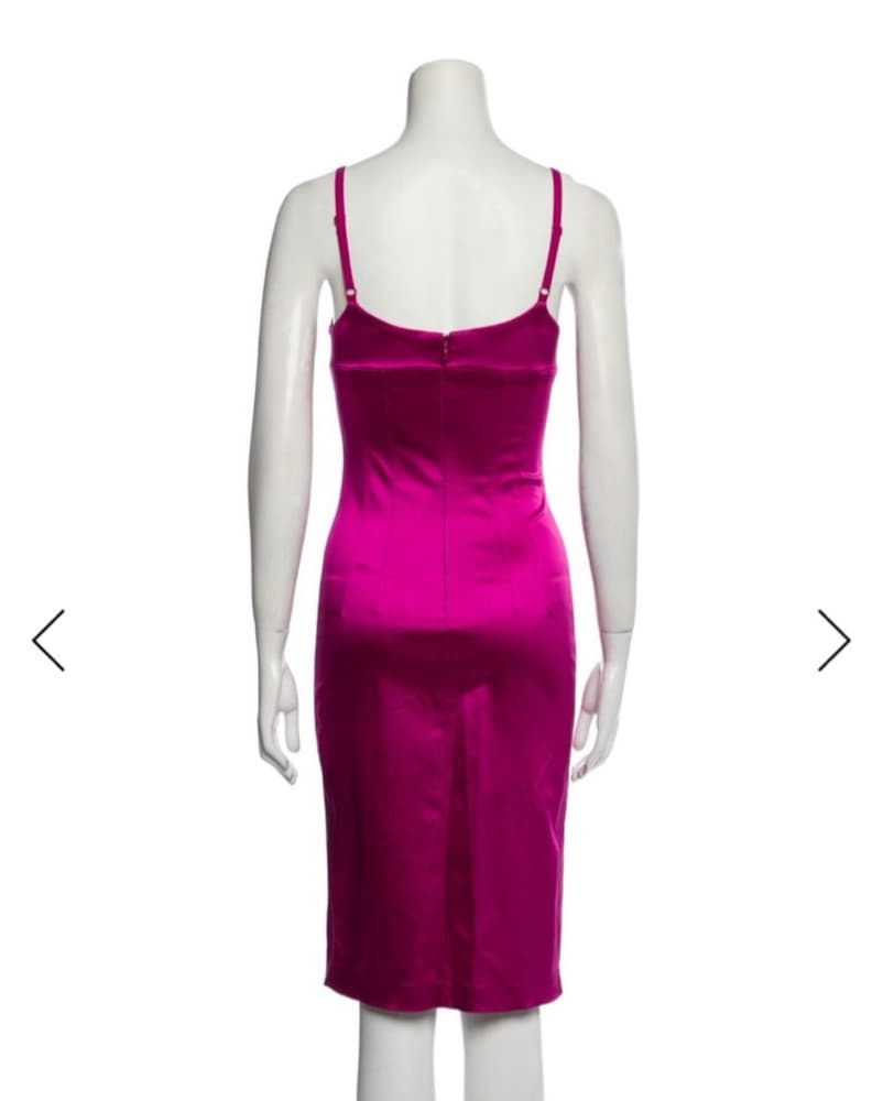 VINTAGE DOLCE & GABBANA Hot Pink Sheath Dress - Image 3