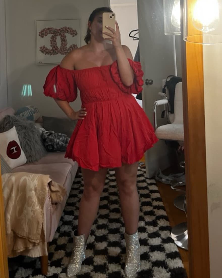 Princess polly Red Puff Sleeve Dress - Image 1