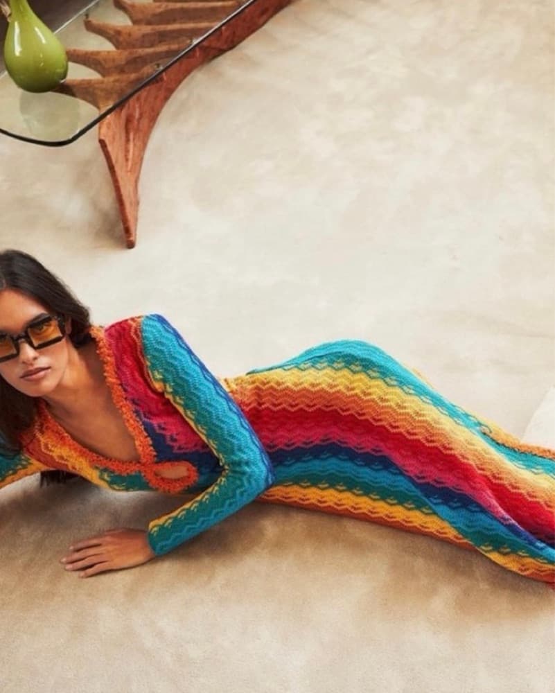 Alexis Multicolored Crochet Dress  - Image 1