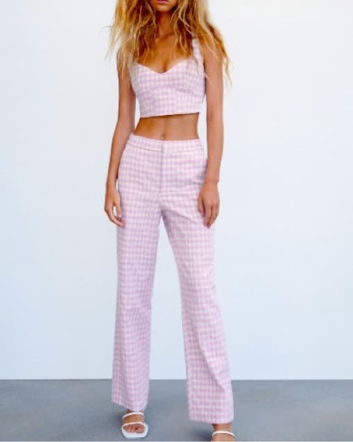Zara purple crop top and pants set  - Image 1