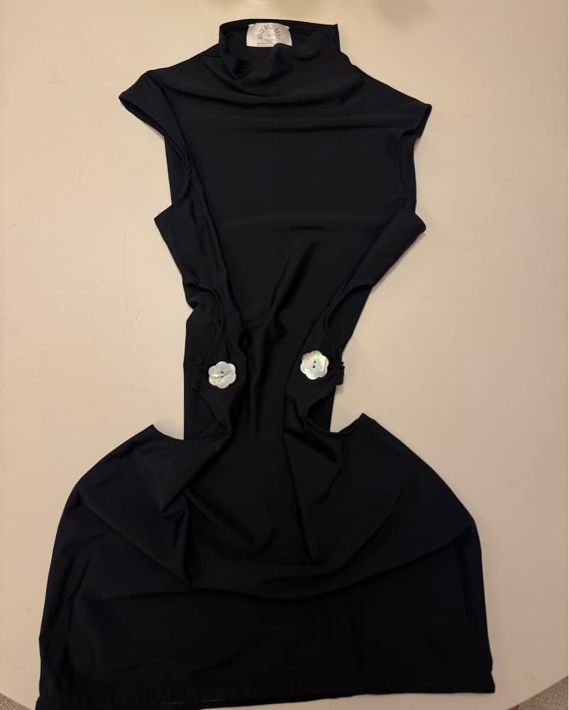 Buci Black Turtleneck Mini Dress - Image 5