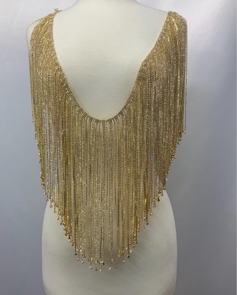 Gold Beaded Rhinestone Top - Image 4