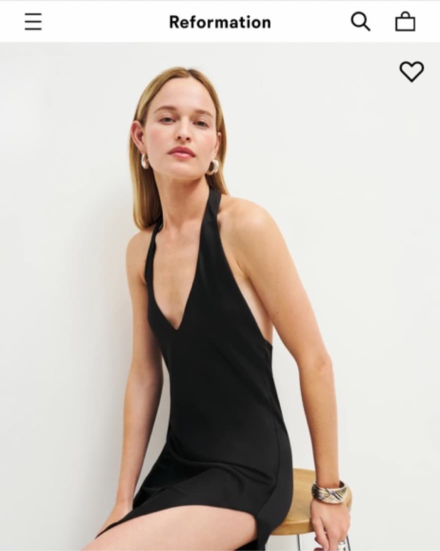 Reformation Black Halter Dress - Image 2