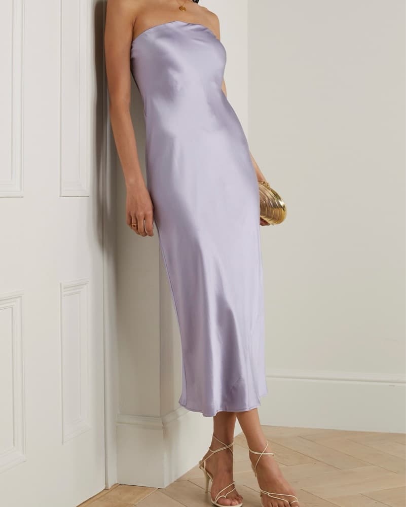 Reformation Joana Strapless Silk Dress - Image 1