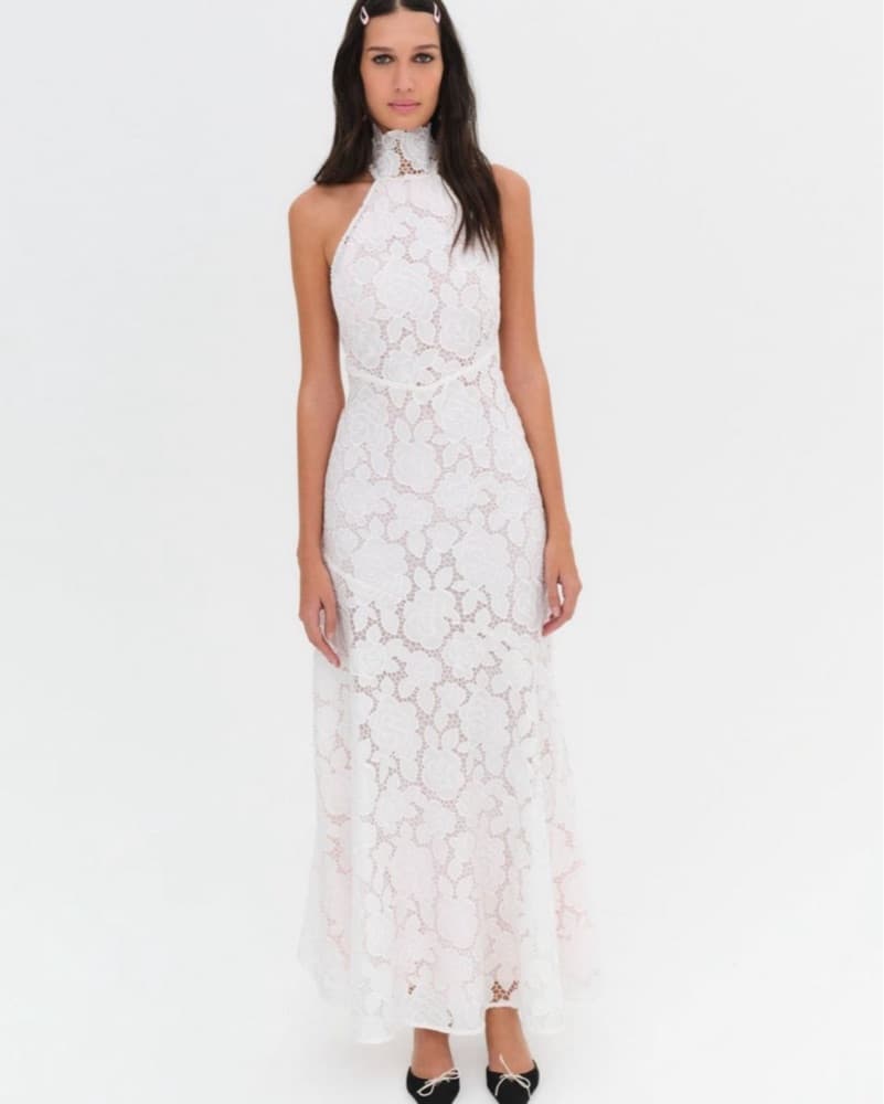 Astoria White Lace Maxi with Pink Slip  - Image 3