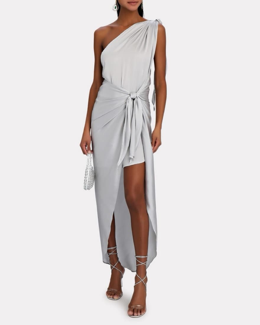 Baobab Marea Tie Front Dress - Silver - Image 2