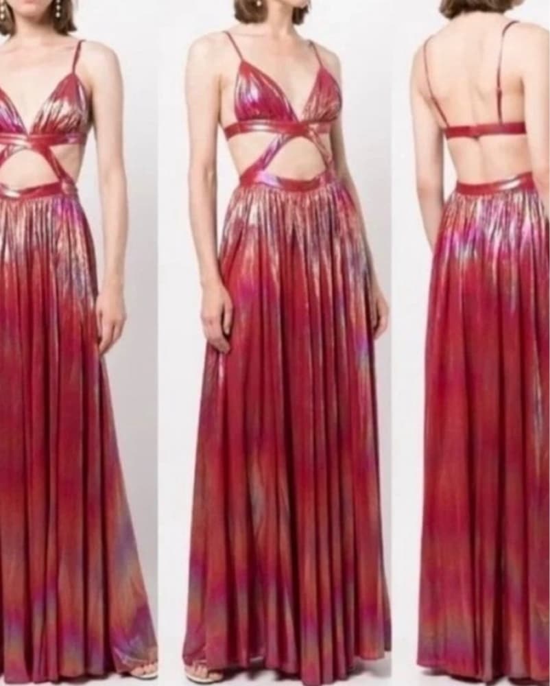 Vibrant Metallic Maxi Dress - Image 3