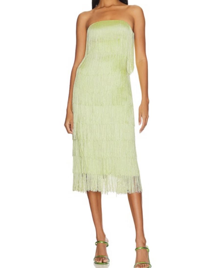 Yellow-Green Fringe Revolve Dress - Image 1