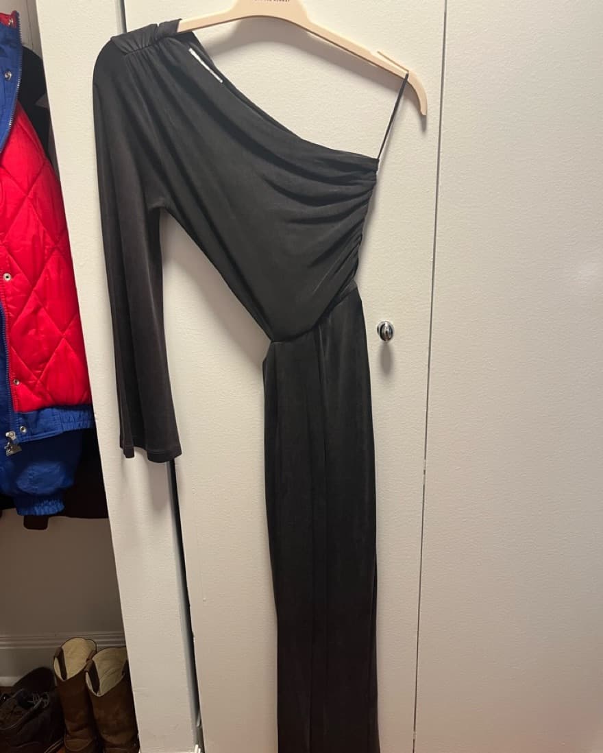 Something Navy One Shoulder Gown - Image 2