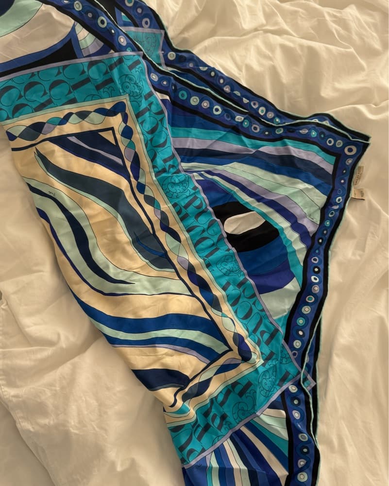 Pucci Large Blue Silk Scarf - Image 1