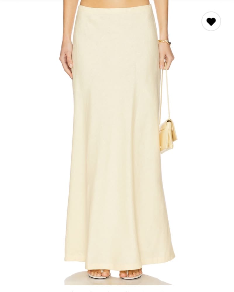 Revolve Cream Strapless Crop Top & Maxi Skirt Set - Image 3