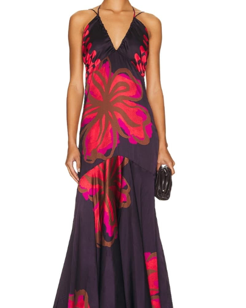 Silvia Tcherassi Plum Floral Gown - Image 3
