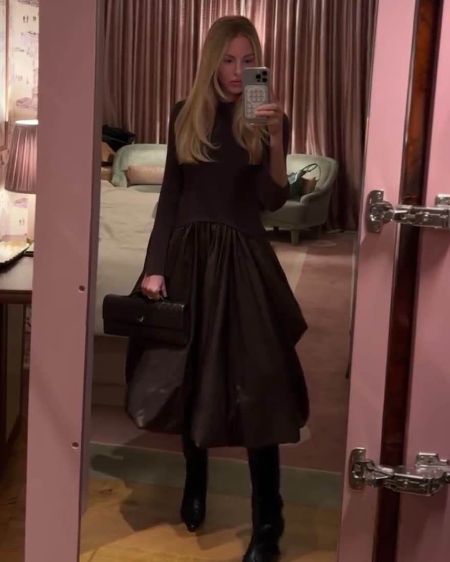 Simkhai Kenlie Dress In chocolate - Image 1