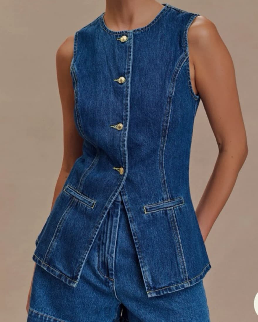 Meshki Able Denim Button Up Set - Image 2