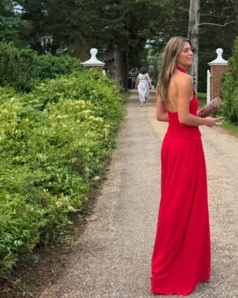 Soglio Halter Maxi Dress in Apple Red - Image 1