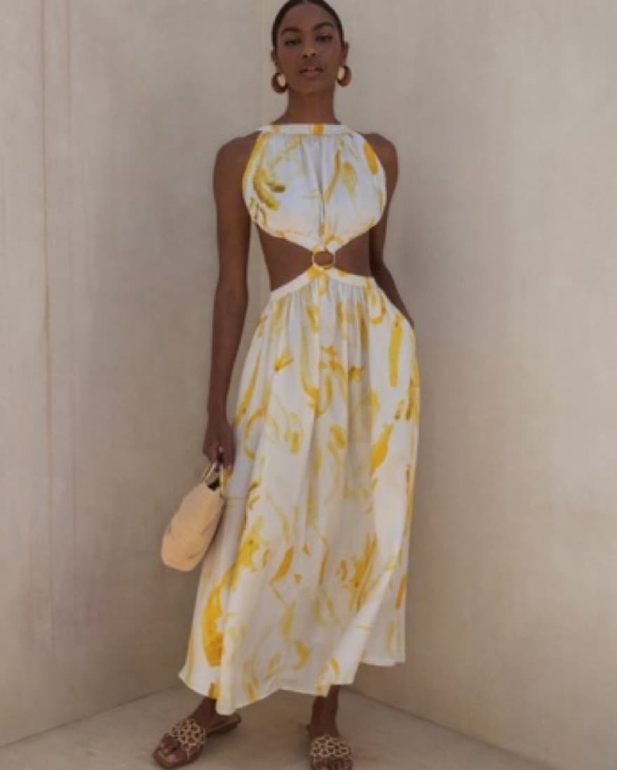 Cult Gaia theia dress In Yellow Multi - Image 1
