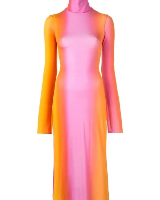 Ellery Rainbow Pink High Neck Dress - Image 2