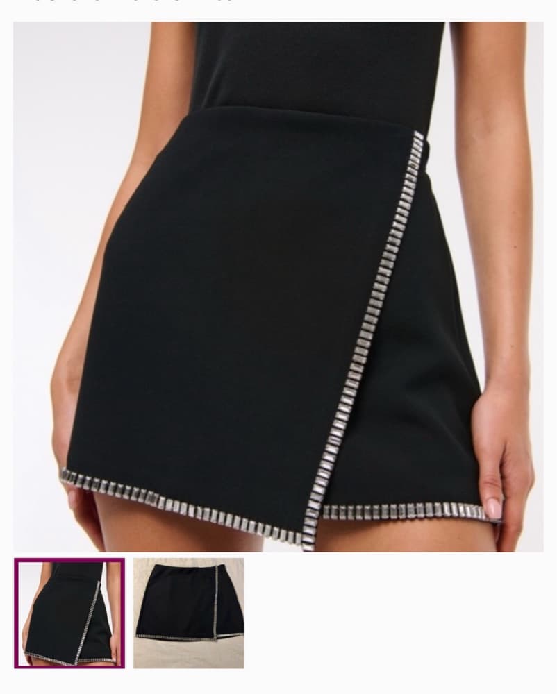 Abercrombie Black Mini Skirt with Jewel  - Image 2