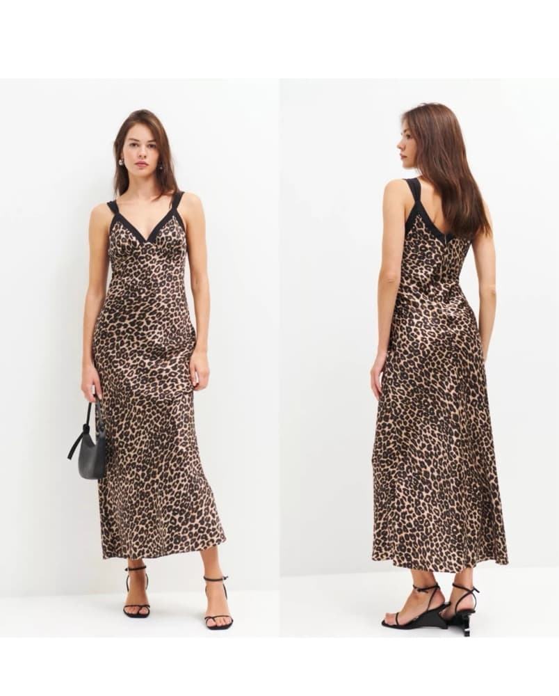 Reformation Maxi Leopard Silk Dress - Image 2