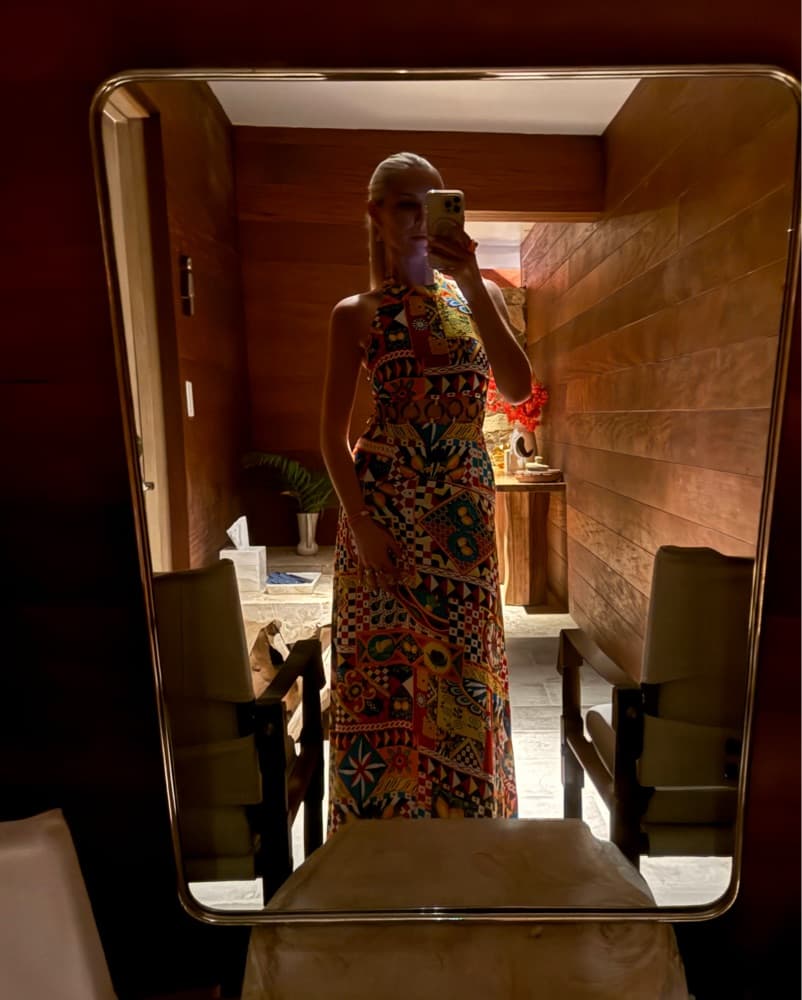 Vibrant Patterned Halter Maxi Dress - Image 5