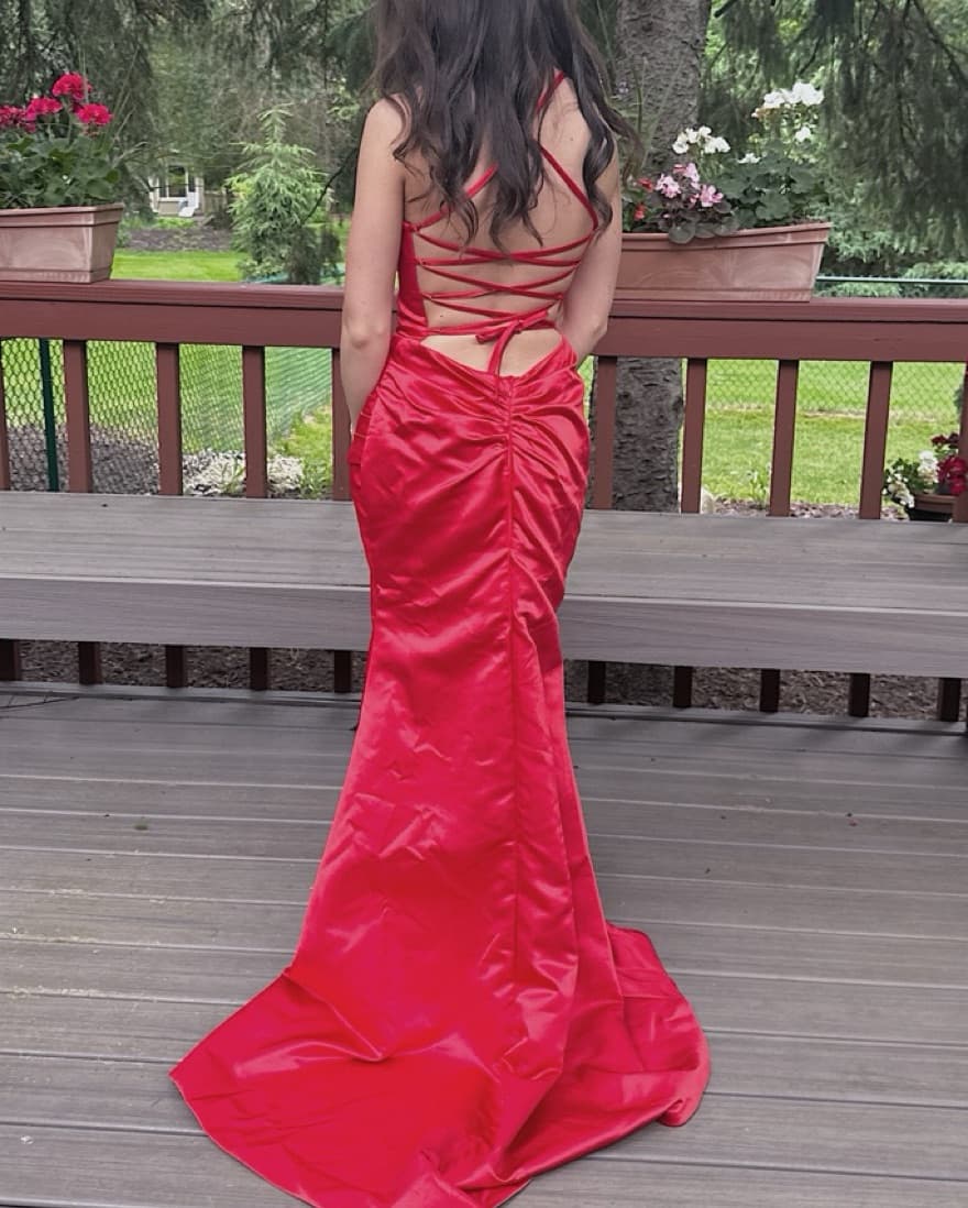 Red corset maxi dress - Image 2