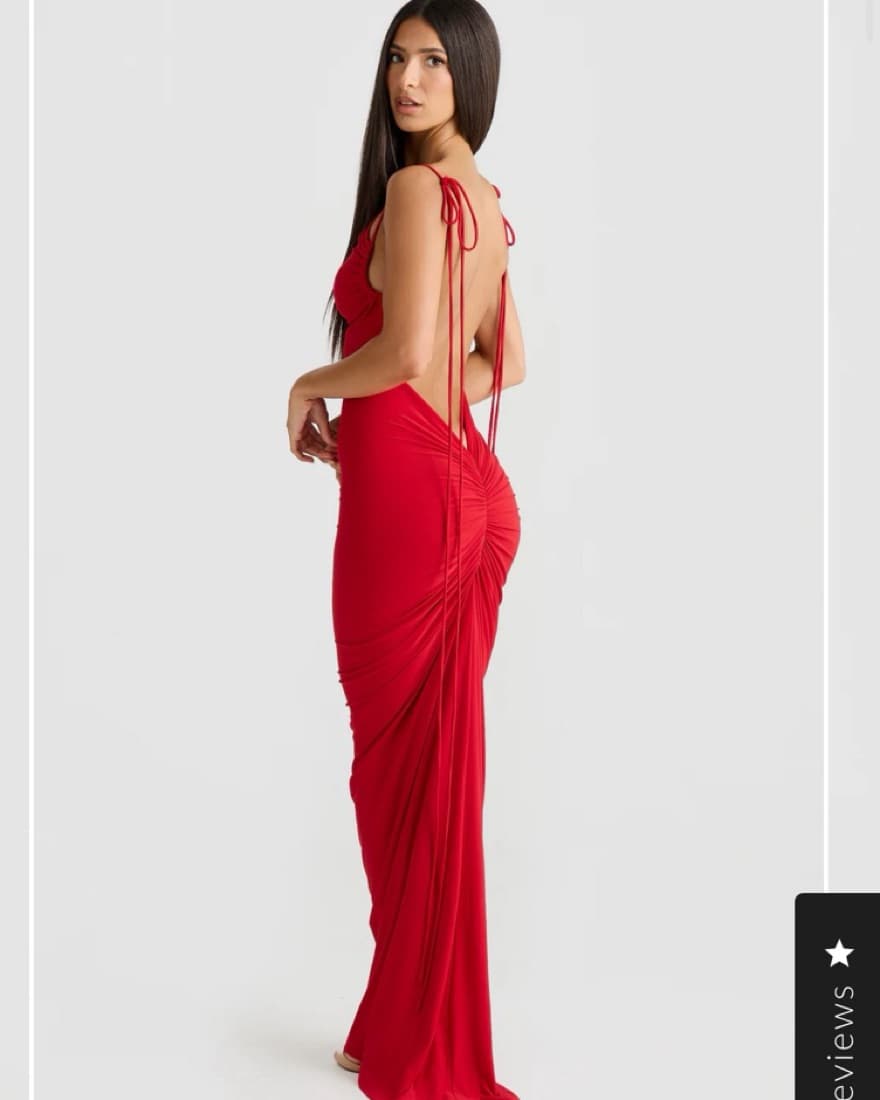 Red Melani The Label Backless Dress - Image 3