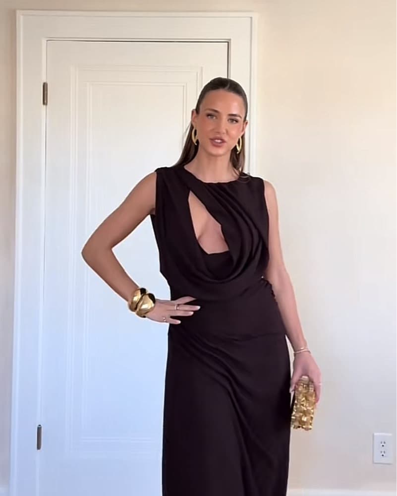Viral Chocolate Draped Gown  - Image 2