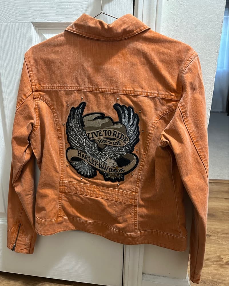 Orange Denim Harley-Davidson Jacket - Image 2
