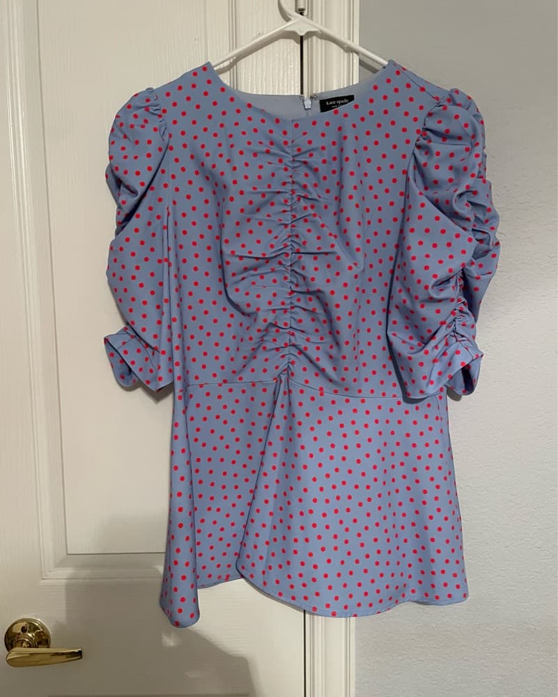 Kate Spade Dot Ruched Top - Image 4