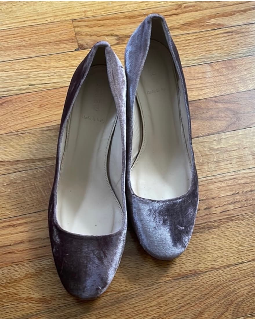 J. Crew Lucite Velvet Block Heel Pumps - Image 3