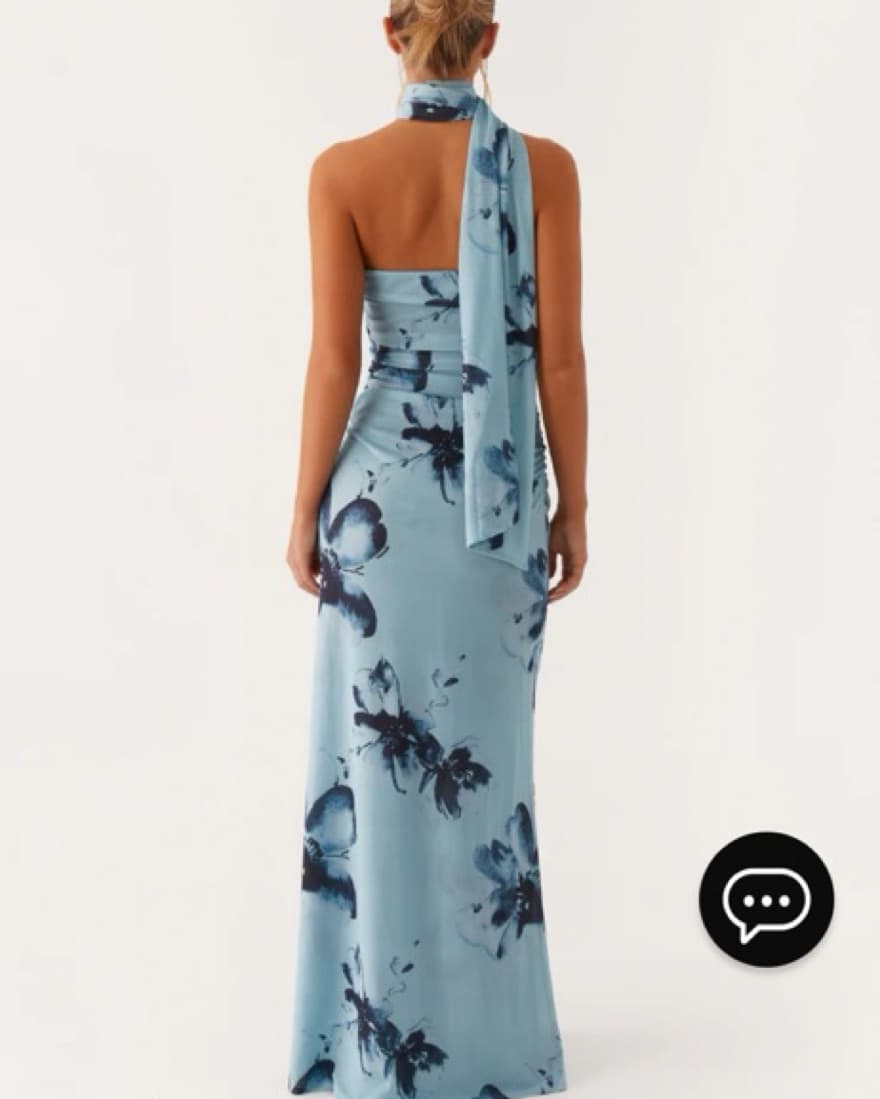 Elegant Floral Halter Maxi Dress - Image 5