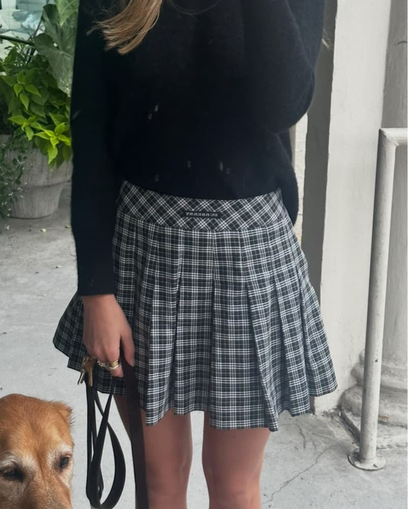 Vintage Burberry Plaid Pleated Skirt - Image 4