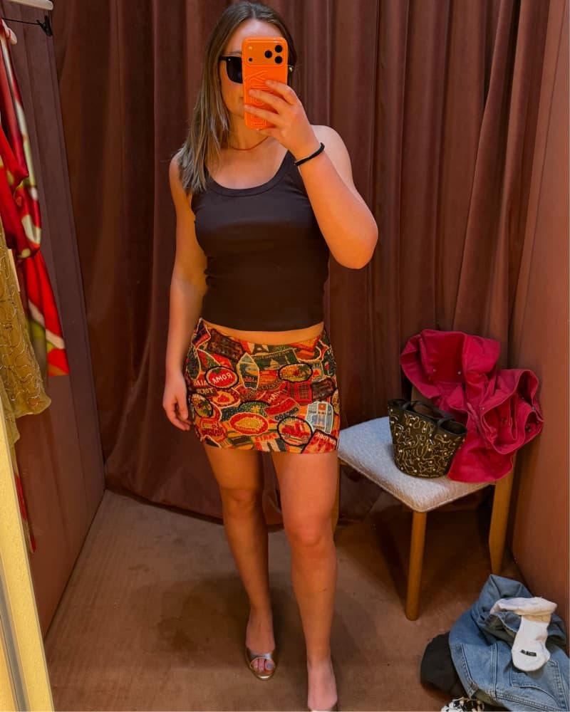 Vibrant and Eclectic Printed Mini Skirt - Image 4