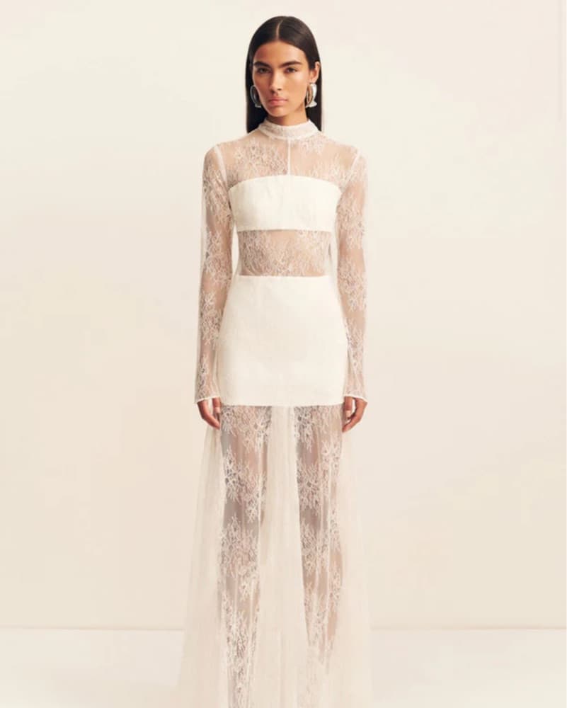 Shona Joy Labyrith Lace High Neck Dress - Image 1