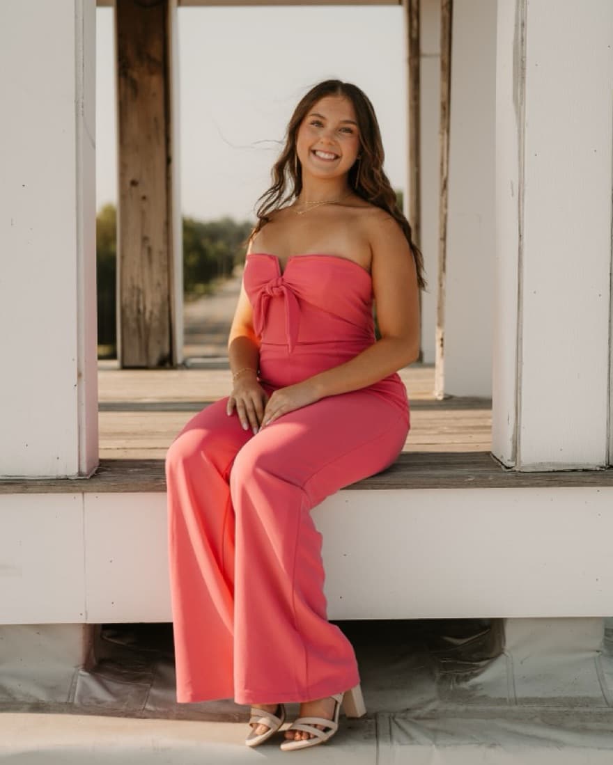 Vibrant Pink Strapless Jumpsuit - Image 6