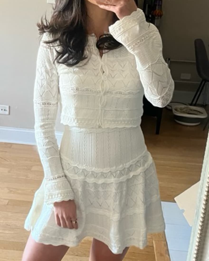 White Loveshackfancy Dress And Sweater  - Image 1