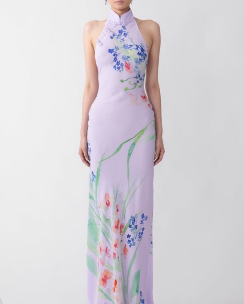 Sau Lee Gillian Dress Lavender - Image 1