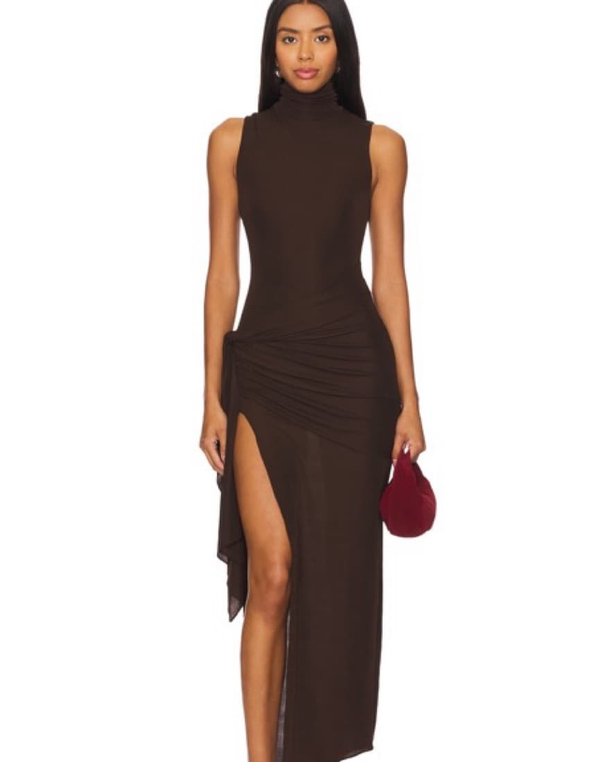 Ronny Kobo Dress Chocolate Brown - Image 1