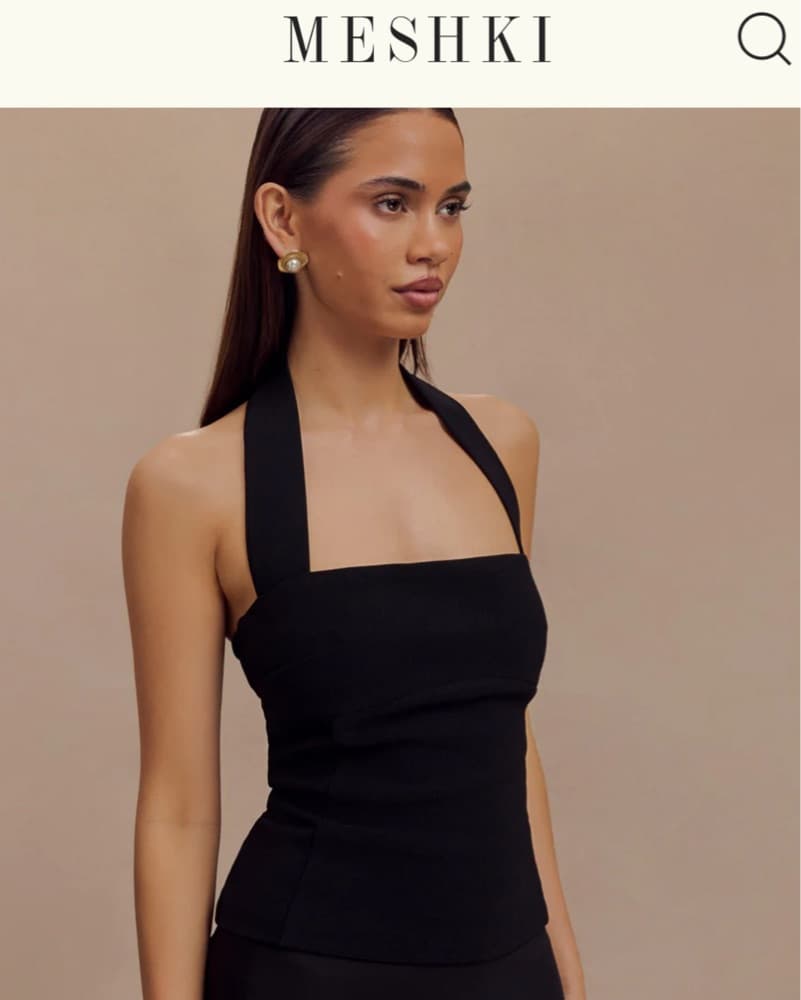 Meshki Black Halter Top - Image 3