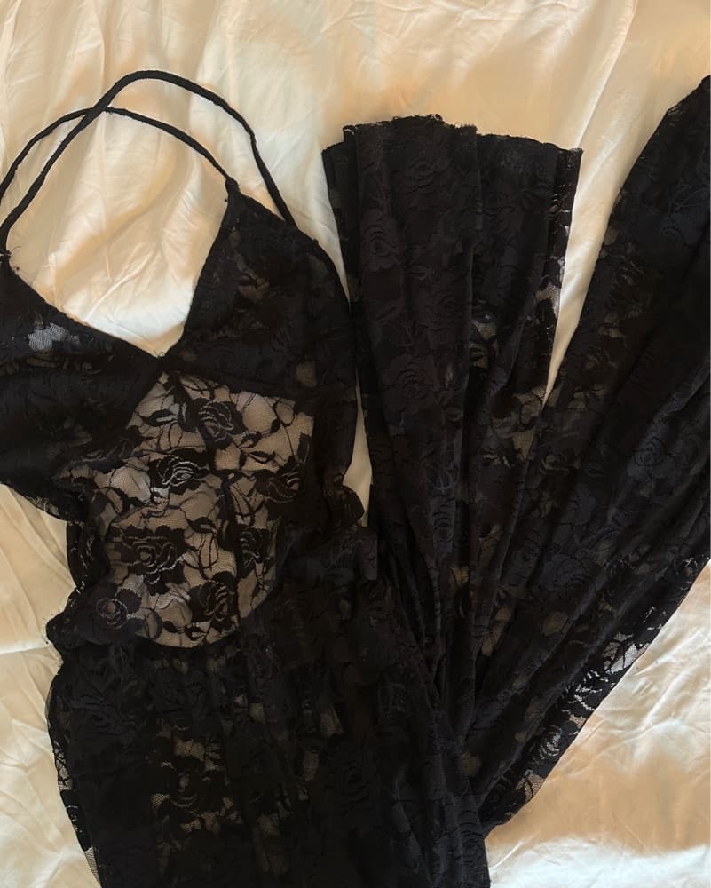 Real Lace Flared Jumpsuit - Image 1