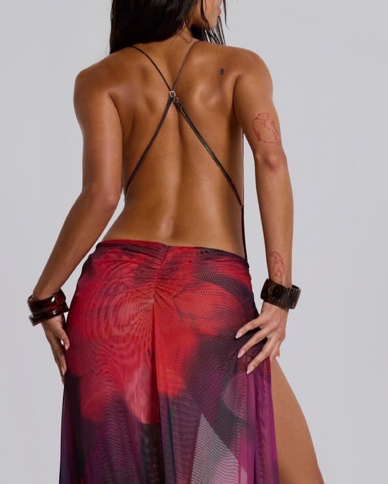 Jaded Ldn Sedona Red Maxi Dress - Image 4
