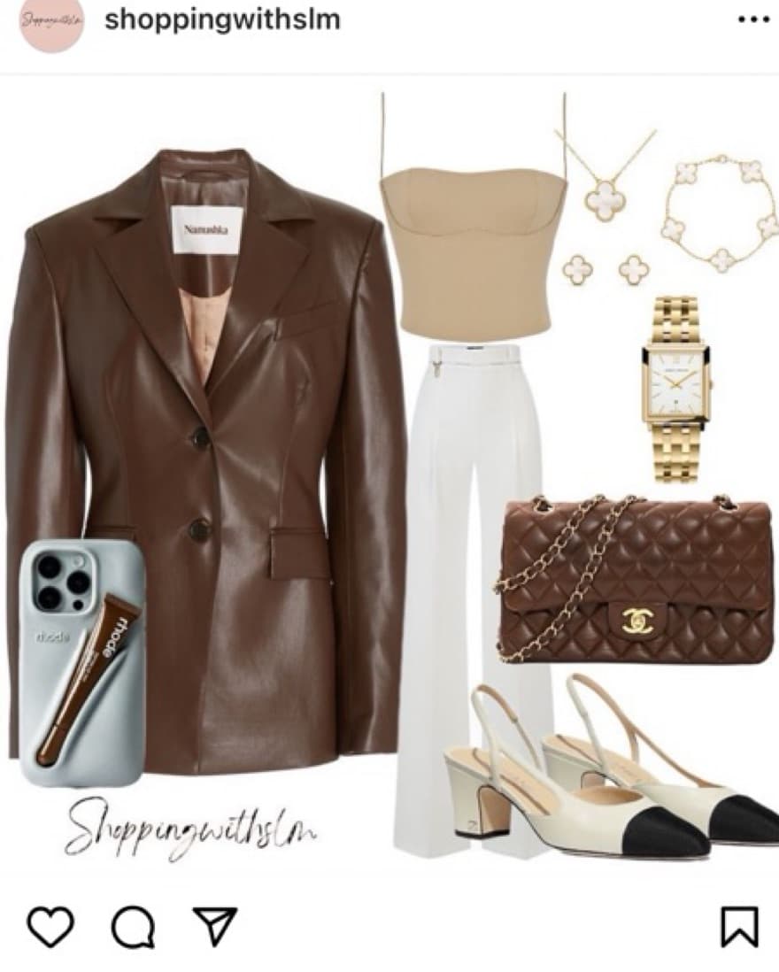 Nanushka Brown Vegan Blazer - Image 6