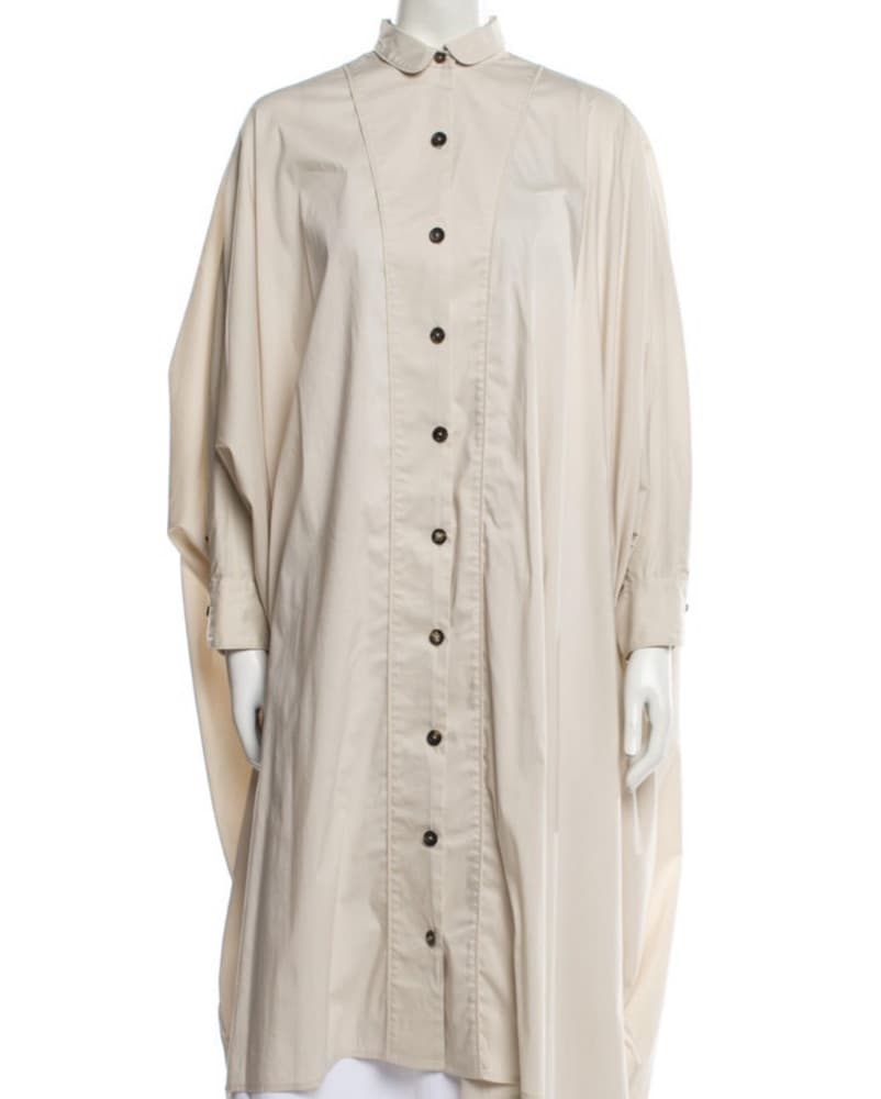 THE ROW Cotton Cape Shirt Dress - Image 1