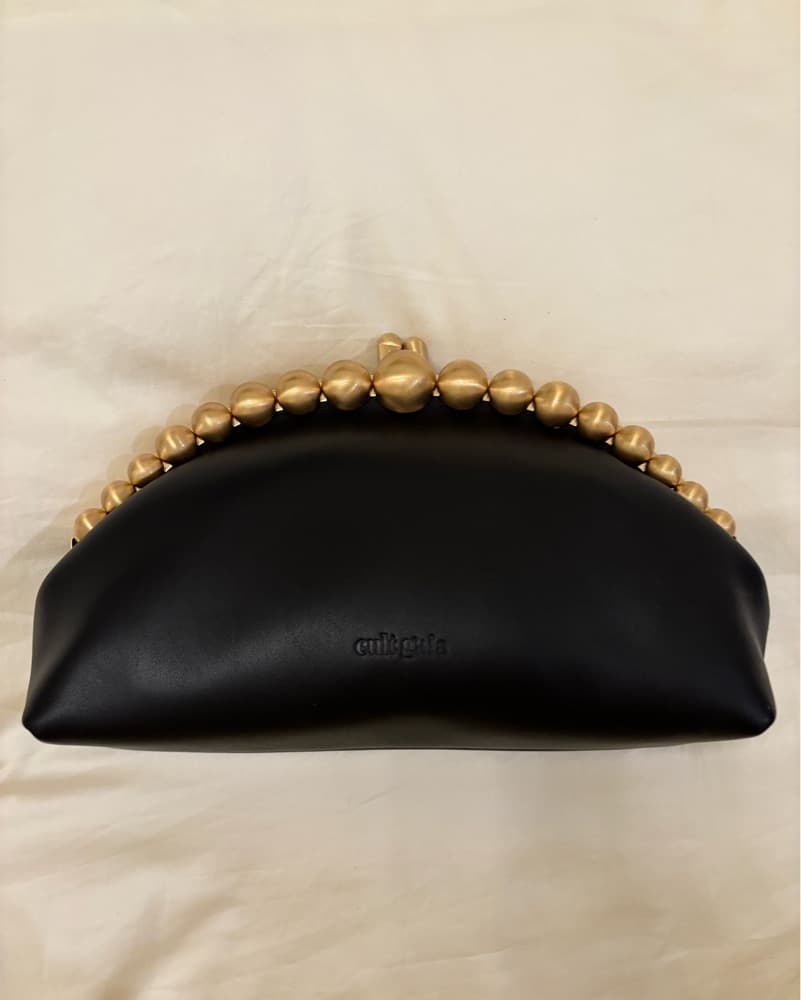 Cult Gaia Una Black Leather Clutch - Image 4
