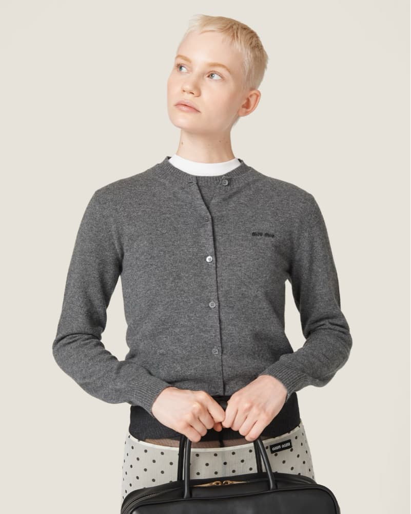 Miu Miu Grey Cashmere Cardigan - Image 4