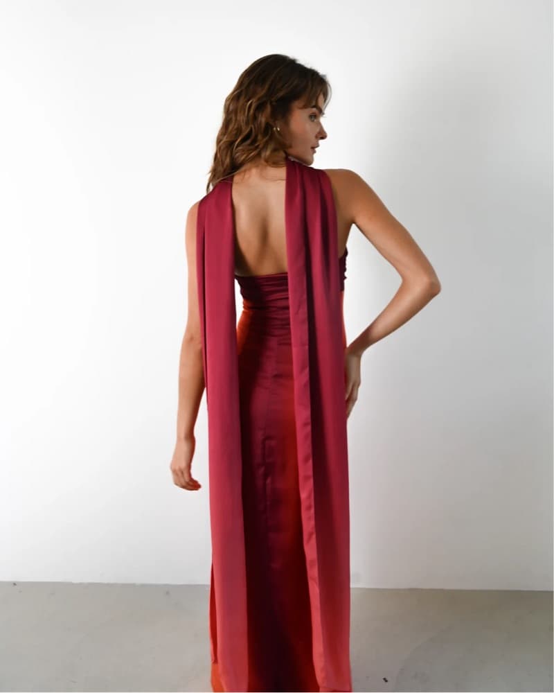 Yellow the Label Maxi Dress w Scarf - Image 6