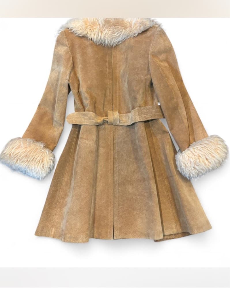 Tan Penny Lane Fur Coat - Image 2